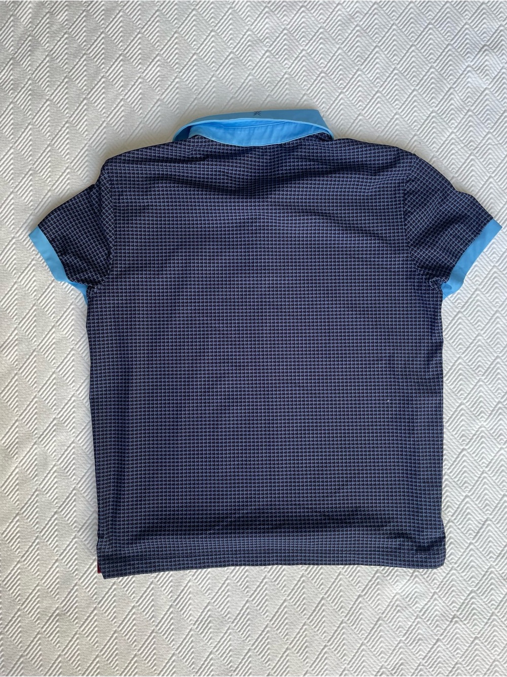 Baseball Lifestyle 101 Pennant two-tone Navy and Light Blue Boys Polo XL - Picture 3 of 3